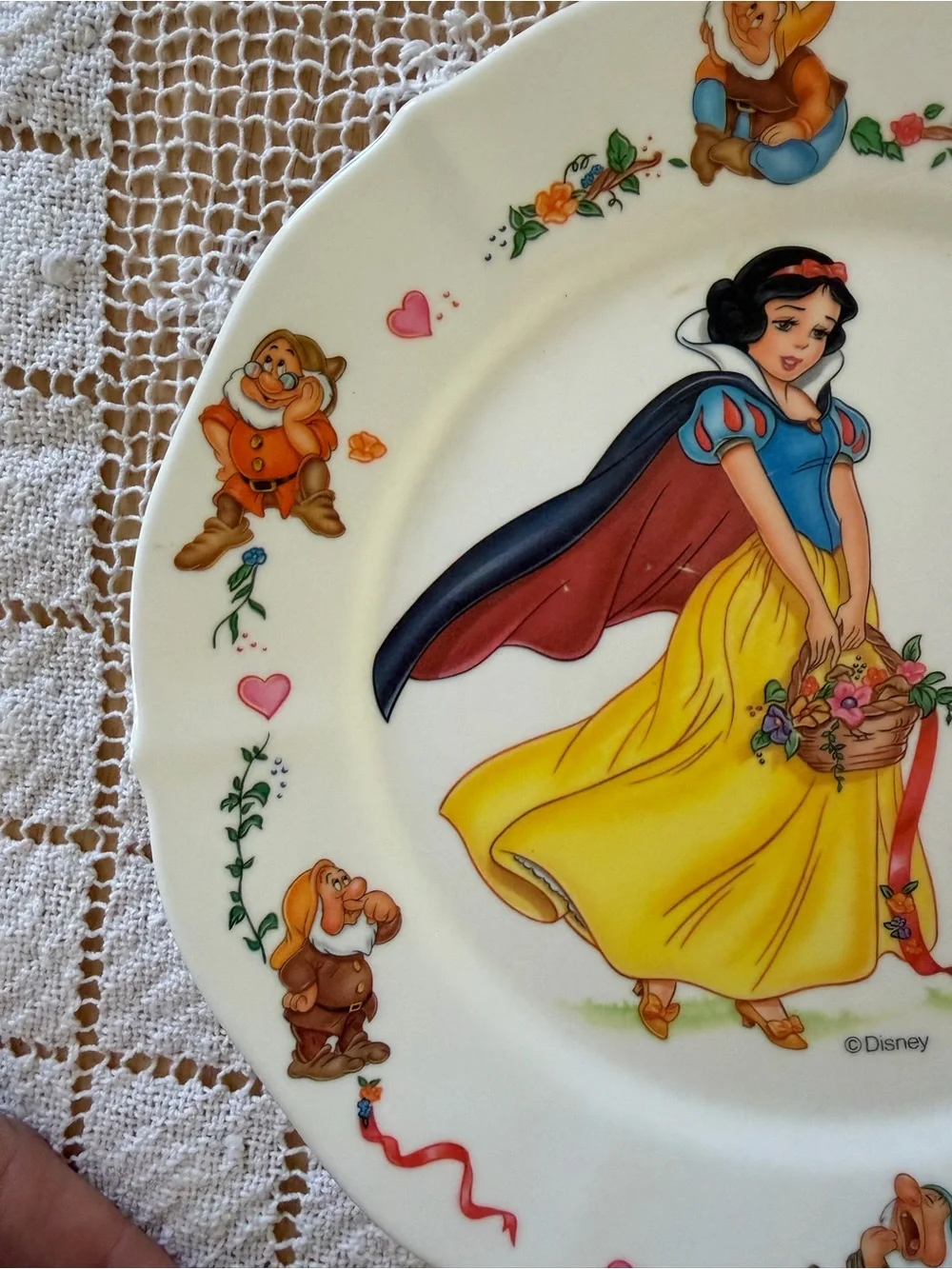 Vintage Snow White & the Seven Dwarves Disney Plate Kids Children’s